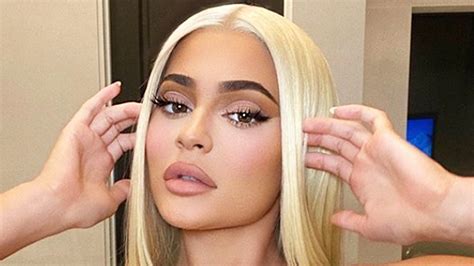 kylie jenner in gucci bra|Kylie Jenner wears nothing but bra and blonde wig in late night .